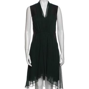 Haute Hippie Green dress with black snakeskin detail